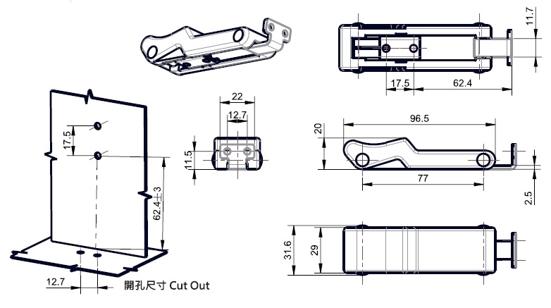 proimages/product/pro06/TS-609-UV-3/90-Degree-Vertical-Installation-Draw-Latch-TS-609-UV-3-3.jpg