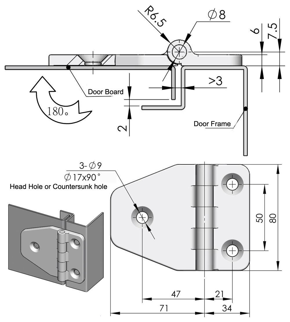 CL-148 Plastic Door Hinge