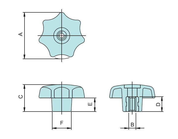 Threaded Through Hole Knobs